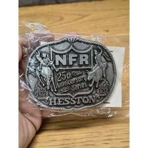 NEW VTG Hesston National Finals Rodeo NFR Belt Buckle - 25th Anniversary 1959-83